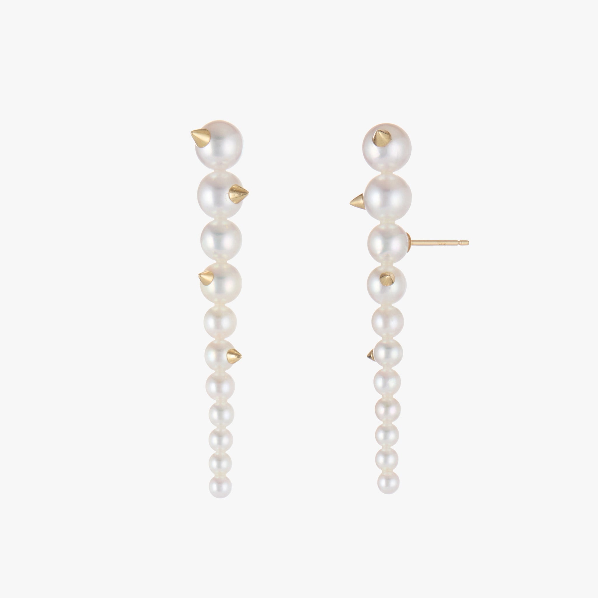 Showcase of Akoya Gold Studs Earrings on white background