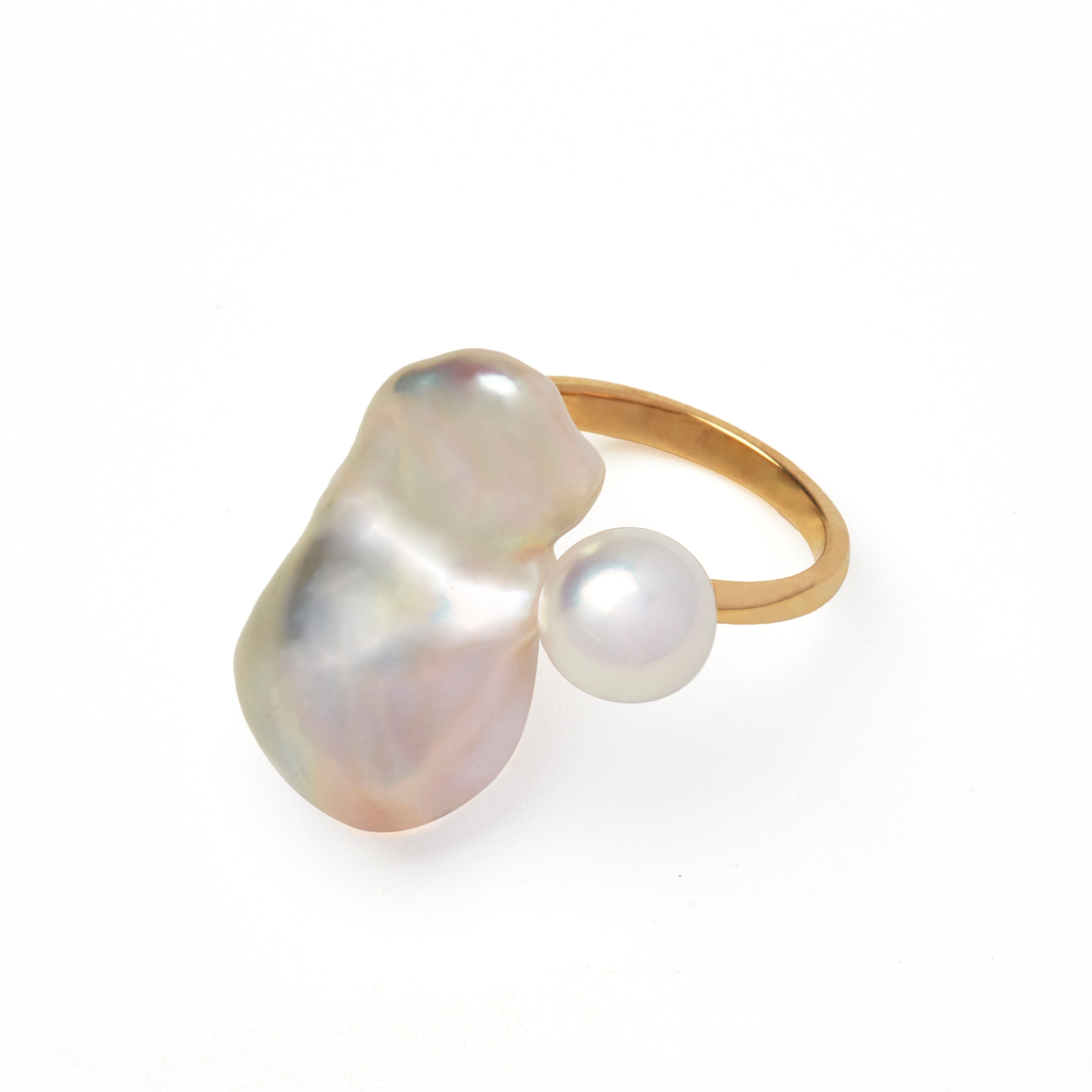 BAROQUE DOUBLE PEARL RING