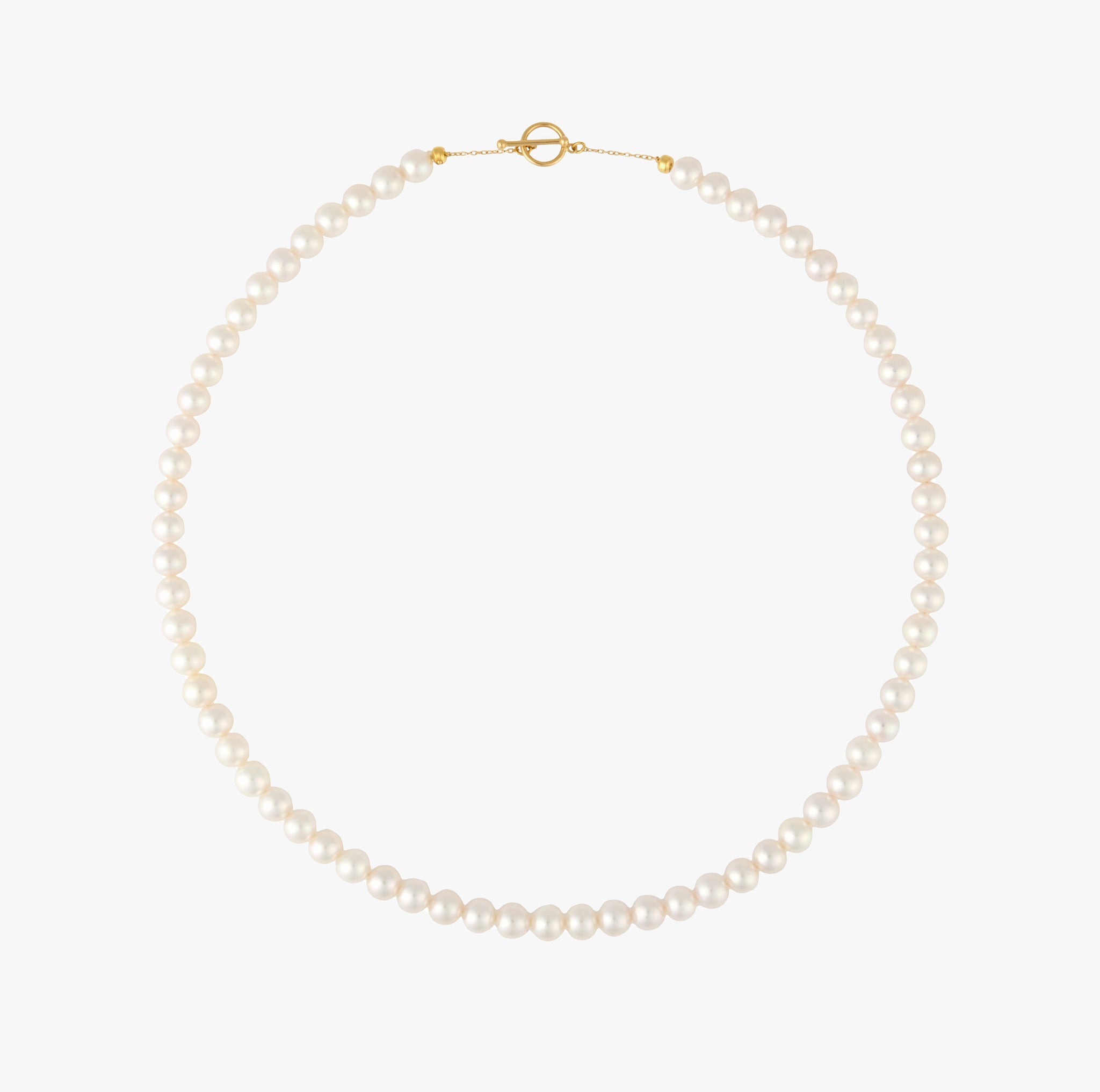 Showcase of Akoya Baby Pearl Classic Necklace on white background